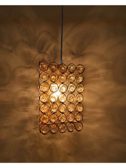 Homesake - Golden Crystal Ceiling Lamp,Ring Triangle
