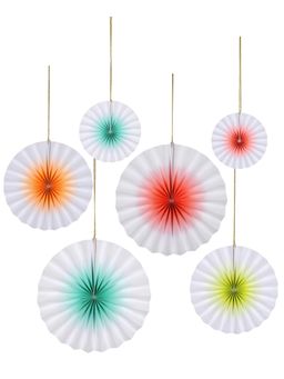Meri Meri - Neon Ombre Pinwheel Decorations (Set Of 6)