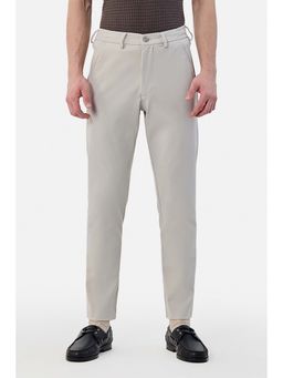 Snitch - Cream Plain Regular Casual Trouser