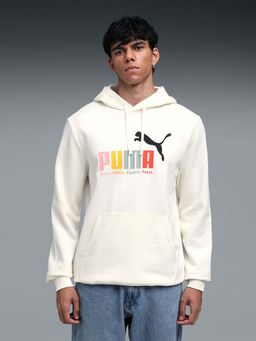 Puma - Essentials White Men's Graphic Hoodie