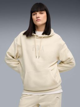 Puma - Unisex Premium Essentials Relaxed Solid White Hoodie