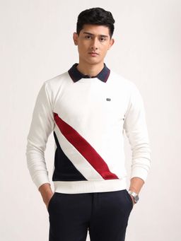 Arrow Sports - Men White Cotton Sweatshirt