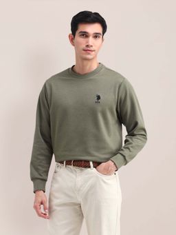 U.S. POLO ASSN. - Men Green Cotton Sweatshirt