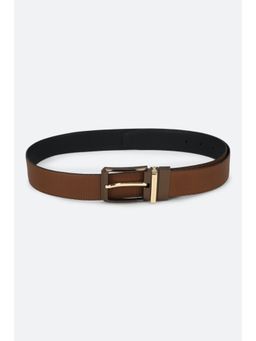 Louis Philippe - Men Brown & Black Solid Genuine Leather Formal Belt