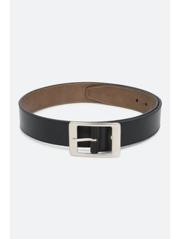 Peter England - Men Black Textured Genuine Leather Belt