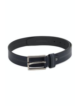 Peter England - Men Navy Blue Textured Leather Belt