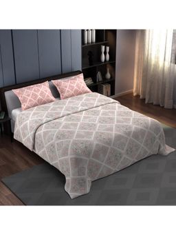 Synergized Cotton - Bedsheet With 2 Pillow Covers Brown Floral Harmony-N1