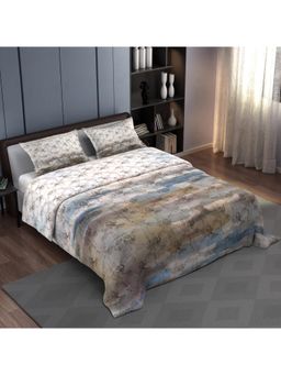 Synergized Cotton - Bedsheet With 2 Pillow Covers Grey Stream Garden-N12