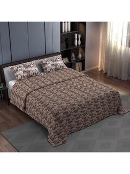 Synergized Cotton - Bedsheet With 2 Pillow Covers Maroon Brush Texture-N14