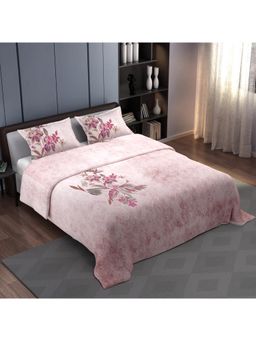 Synergized Cotton - Bedsheet With 2 Pillow Covers Pink Wind Flower-N17