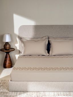 SANSAAR A D'DECOR BRAND LIVE CONSCIOUSLY - Bedsheet Brown King 1 Bedsheet 2 Pillow Covers