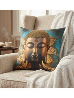 CASA INDIA - Devotional Buddha Cushion Cover (16x16 Inches)