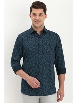 Allen Solly - Men Green Slim Fit Printed Full Sleeves Casual Shirt