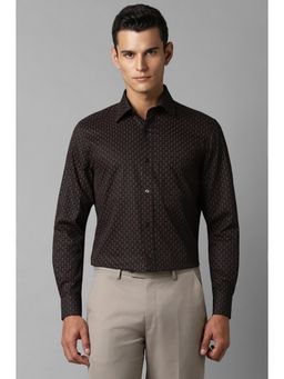 Louis Philippe - Men Black Classic Fit Printed Full Sleeves Formal Shirt