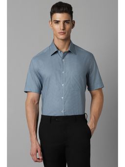 Louis Philippe - Men Blue Classic Fit Printed Half Sleeves Formal Shirt