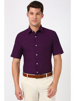 Peter England - Men Purple Regular Formal Shirt
