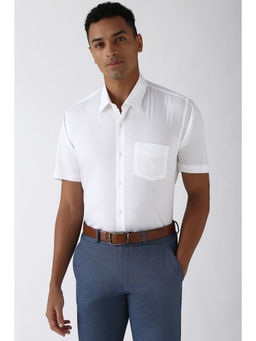 Peter England - Men White Regular Fit Formal Shirt