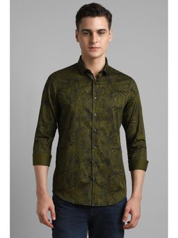 Simon Carter - Olive Casual Printed Shirt