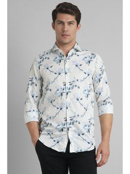 Simon Carter - White Casual Printed Shirt
