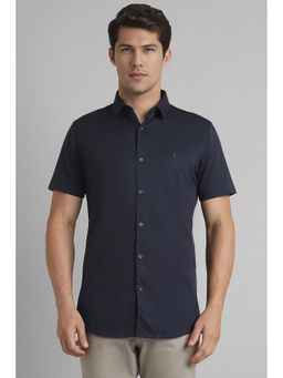 Simon Carter - Navy Blue Casual Solid Shirt