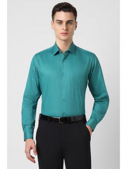 Van Heusen - Men Green Regular Fit Printed Full Sleeves Wedding Shirt