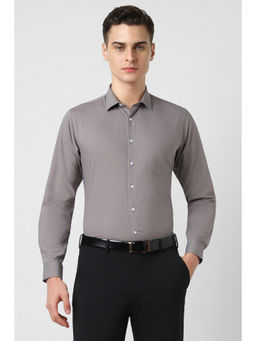 Van Heusen - Men Grey Slim Fit Solid Full Sleeves Formal Shirt