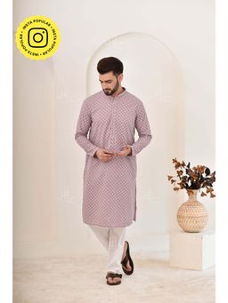House of Chikankari - Chikankari Cotton Straight Men's Kurta