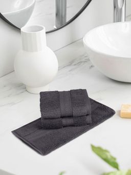 MYTRIDENT - Nectarsoft Wash Ash Grey Face Towels (Pack of 3) (S)