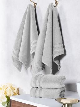 MYTRIDENT - Cotton Grey Finesse 4 Piece Hand Towels (Pack of 4) (M)
