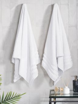 MYTRIDENT - White Finesse Bath Towels (Pack of 2) (L)