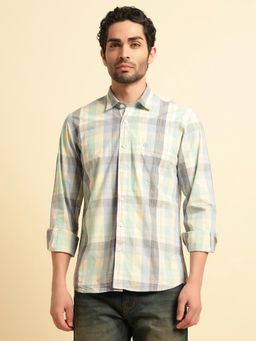 Cantabil - Men Multi-Color Cotton Checks Regular Fit Shirt