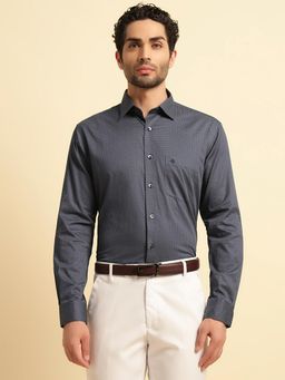 Cantabil - Men Grey Cotton Printed Regular Fit Shirt