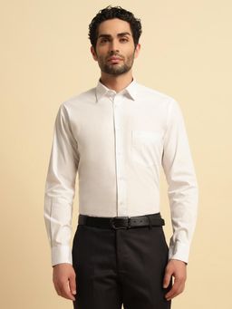 Cantabil - Men White Cotton Solid Regular Fit Shirt