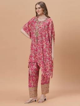 SANAA - Women Pink Printed Pure Viscose Jugni Co-Ord Set