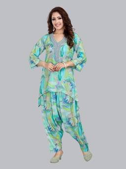 SANAA - Women Blue Printed Pure Viscose Co-ord Set