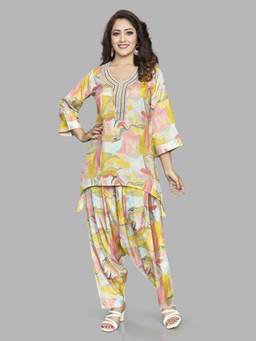 SANAA - Women Yellow Printed Pure Viscose Co-ord Set
