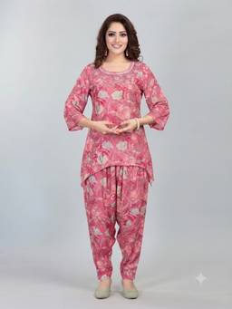 SANAA - Women Pink Printed Pure Viscose Co-ord Set