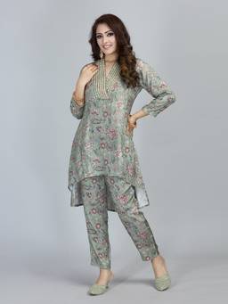 SANAA - Women Dusty Green Printed Pure Viscose Co-ord Set