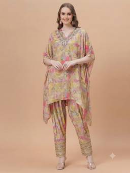 SANAA - Women Yellow Printed Pure Viscose Jugni Co-Ord Set
