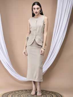 Fnocks - Beige Women Co-Ord Set