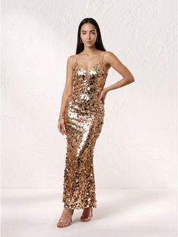 NIYARA INDIA - Aureya Liquid Gold Sequinned Gown