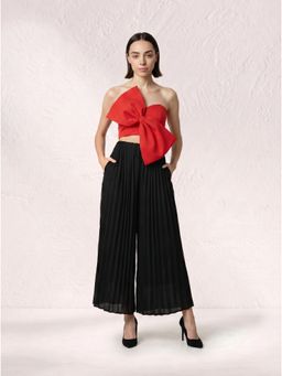 NIYARA INDIA - Scarlet Red Bow Crop Top