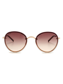 Scott Sunglasses - Gradient Brown Lens Round Sunglass Gold Frame - 2531 C3 Hunter 56