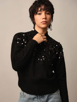 ONLY - Womens Black Regular Fit Sweater