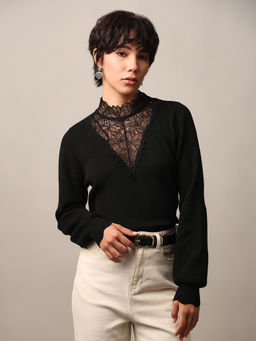 ONLY - Womens Black Regular Fit Sweater