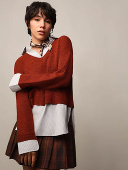 ONLY - Womens Brown Regular Fit Sweater