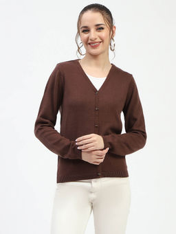 Madame - Brown Button-Up Cardigan