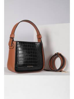 Allen Solly - Women Black Casual Handbag with Detachable Strap