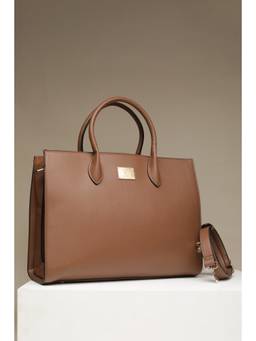 Allen Solly - Women Brown Formal Handbag with Detachable Strap