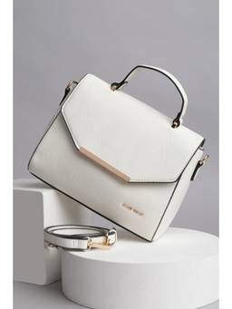 Allen Solly - Women White Casual Handbag with Detachable Strap